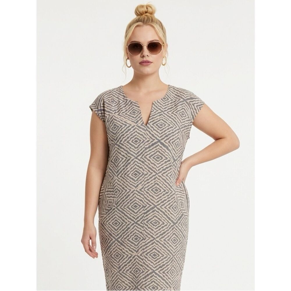 HOPE FOR FLOWERS | TRACY REESE NEW Geometric Pattern Caftan Dress Women’s OSFM